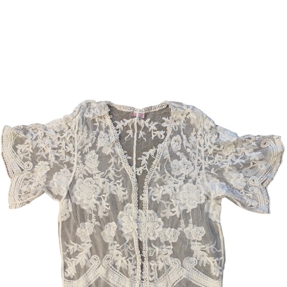 MAEVEN BRIDAL - Boho Lace Kimono / Bridal Lace Robe / Beach Cover-Up - Picture 11 of 15